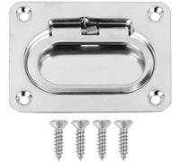 POTUBI Manija de tiro anillo descarga barco 76x57mm, manija elevación casillero piso cubierta acero inoxidable 316 con tornillo montaje