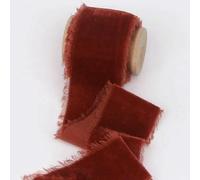 POTUBI Rollo de Cinta Terciopelo, Seda con Carrete Madera, Envoltura Hecha a Mano, Color café, 4 cm x 1, m (Rosa)(Rust)