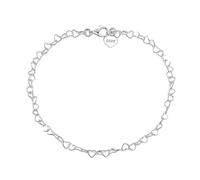 POTUBI Tobilleras de Moda for Mujer, Resistentes al Agua, chapadas en Oro auténtico de 14 Quilates, con Cadena de corazón y Delicado Dije de corazón, joyería de Playa for Mujer.(Platinum)