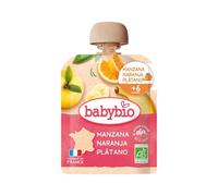 BabyBio Pouche Manzana, Naranja y Plátano Bio +6m 90 gr