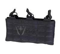 Pouch Porta Cargador de M4 Triple Modelo Dagger MK1 Fabricado en Cordura Laser Cut en Color Negro de la Marca Corso para Chalecos con molle para Airsoft y Militares Profesionales