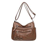 Pouch Purse Shoulder Handbag New Vintage Fashionable Large Space Weaving Crossbody Bag(Brown)