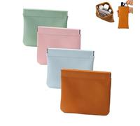 Pouchic - Personalized Snap Closure Leather Organizer Pouch,Pouchic Snap Closure Pouches, Pouchic Snap Closure, No Zipper Self-Closing Pocket Cosmetic Bag (B)