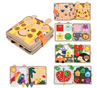 Poudya Quiet Book a partir de 1 año, libro silencioso Montessori con habilidades motoras finas y aprendizaje de colores, libro silencioso para viajes y hogar, juguete de regalo a partir de 1, 2, 3, 4
