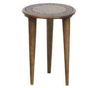 Marrakech Astus - Mesita de noche (madera, redonda, decoración oriental, moderna)