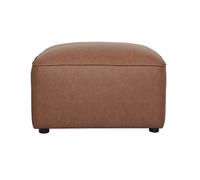 Pouf reposapiés de cuero marrón FERGUS