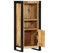 POUFGDR Armario de Baño 40x30x90 cm Madera Mango Sólido Bruto | Marco de hierro estilo industrial,puerta de almacenamiento cerrada,superficie lisa fácil de limpiar,madera maciza duradera