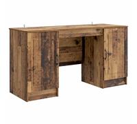 POUFGDR Escritorio Madera Antigua 142,5 x 50 x 75 cm Madera Ingeniería | Almacenamiento integral, uso interior exterior, diseño cálido, fácil de limpiar