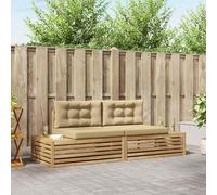 POUFGDR - Juego de sofás exterior, 230,5 x 83 x 73 cm, color blanco | Madera de acacia maciza, diseño modular, resistencia a las inclemencias del tiempo, fácil mantenimiento