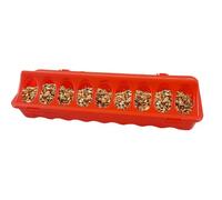 Poultry Alimentador, Chicken Coop Tray, Equipment Dish with Holes, 7,87 x 3,54 x 2,56/11,81 x 3,94 x 2,56 in Sturdy Easy-Clean Design, Adecuado para Farms Pigeon Quails Birds, Interior Outdoor Use