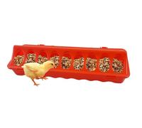 Poultry Feeder - 20x9x6.5cm Chicken Coop Feeder | Small Poultry Feeders | Tray Equipment Dish with Holes For Farms Pigeon Quails Birds Home Outdoor Indoor Use