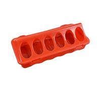 Poultry Feeder, Chicken Coop Tray Dish, 11.81x3.94x2.56 Inch, Sturdy Equipment with Feeding Holes, Easy-Clean Design, Ideal for Farms, Pigeons, Birds, Indoor/Outdoor Home Use, Red