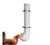 Poultry Feeder Pipe - White PVC Hanging Food Container, Anti Waste Covered