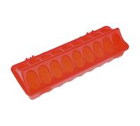 Poultry Feeder Tray, Chicken Coop Feeding Dish, Farm Feed Container, Compact Indoor Outdoor Farm Equipment for Backyard, Cage and Home Use, 11.81x3.94x2.56 Inches, Red