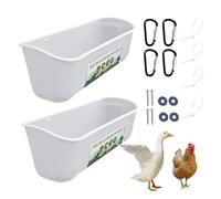 Poultry Feeder Trough - 2 uds. No Waste Goat Duck Waterer Bucket Trough, Feeding Container For Poultry With Clips, Fence Feeding Troughs For Duck, Deer, Sheep, troughs chicken feeder