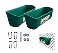 Poultry Feeder Trough - 2pcs No Waste Goat Duck Waterer Bucket Trough, Feeding Container For Poultry with Clips, Fence Feeding Troughs For Duck, Deer, Sheep, troughs Chicken Feeder