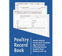 Poultry Record Book: Health History, Vaccination Schedule, Egg Production, Hatching Record Keeping, Growth Chart, Weekly Care Log Book (The Ultimate Beginner's Guide to Raising Farm Animals)