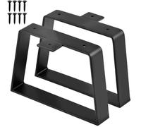 POUMUE 2PCS Patas de Mesa Trapezoidales Negras,17×21,5×15cm Patas para Mesa Comedor,Patas Metálicas Carbono Capacidad de Carga 160kg con 8 Tornillos,Pata de Mesa de Forma Trapezoidal para Mesa de Café