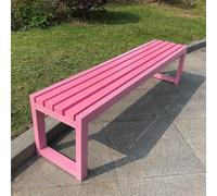Pounjsd Banco de jardín sin Respaldo de Madera,100/120/150cm Bancos de terraço Exterior, Metal Banco de 3 Lugares, Mueble Exterior Duradero,Patas De Hierro Fundido,para Patio, balcón, jardín, césped