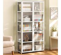 Pounjsd estanteria con Puertas de Cristal, Mueble Expositor Colecciones, Expositor Figuras, libreria Vitrina, vitrinas para Colecciones, Gran Capacidad De Carga, para Colecciones Vitrina de Muñecas