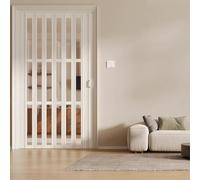 Pounjsd Puerta Concertina Acrílica Transparente, Puerta de Despensa del Pasillo Puerta Corredera con Manija, Puerta Plegable Puerta Plegable Interior de Pvc, Separador de Ambientes W90×H190cm