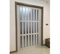 Pounjsd Puerta Concertina Acrílica Transparente, Puerta de Despensa del Pasillo Puerta Corredera con Manija, Puerta Plegable Puerta Plegable Interior de Pvc, Separador de Ambientes W70×H195cm