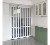 Pounjsd Puerta Concertina Acrílica Transparente, Puerta de Despensa del Pasillo Puerta Corredera con Manija, Puerta Plegable Puerta Plegable Interior de Pvc, Separador de Ambientes W105×H180cm