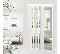 Pounjsd Puerta Concertina Acrílica Transparente, Puerta de Despensa del Pasillo Puerta Corredera con Manija, Puerta Plegable Puerta Plegable Interior de Pvc, Separador de Ambientes W145×H190cm