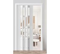 Pounjsd puerta corredera retráctil para puerta interior 65cm, Puerta Plegable Puerta Plegable Interna de PVC y Acrílico, impermeable, Puertas Corredizas Plegables para Despensa, Dormitorio y Baño