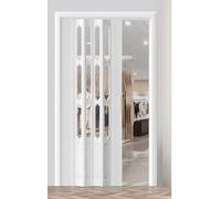 Pounjsd puerta de acordeón interna de PVC y acrílico, Puerta Plegable Puerta Divisoria Plegable Magnética de Doble Hoja, Puerta Plegable Tabiques de Las Puertas Plegables del Pvc, Sin Taladros