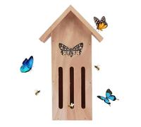 Poupangke Casas de Mariposas para Exteriores,Casas de Mariposas | Hábitat Natural para Mariposas de Madera,Montarlo en la Pared de un árbol colóquelo en el Suelo. Casas con