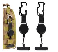 Poupangke Correa Retráctil de Seguridad para Teléfono,2 Unidades Cordón Antirrobo con Mosquetón | Llavero de Seguridad Retráctil | para Viajes Camping Senderismo Picnic y Exteriores