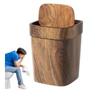 Poupangke Cubo De Basura - Basurero Rectangular Comedor,Cubo De 12L Con Tapa Abatible Para Lavandería Apartamento Dormitorio Patio Decoración Estilo Rústico