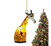 Poupangke Espejos retrovisores Decoraciones para animales, adorno para árbol de Navidad | Colgante de espejo retrovisor automático Animales - Decoraciones creativas para adornos de árboles de