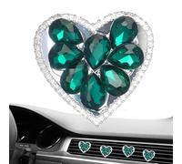 Poupangke Fragancia para coche con clip de ventilación de aire,Fragancia para salida de aire de coche | Clip de fragancia para ventilación de coche, corazón de amor con diamantes de imitación,Adorno