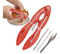 Poupangke Galletas y utensilios para cangrejo, Galletas y utensilios para mariscos | Juego de 4 herramientas para cangrejo Herramientas de cosecha de cangrejo - Herramientas ergonómicas