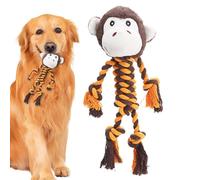 Poupangke Juguetes Duros para Masticar para Perros - Juguetes de Cuerda con Chirriador para Actividad Física | Juguete para Perros Indestructible | para Exteriores Jardín Patio Parque Playa