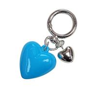 Poupangke Llavero Pareja Corazón,Llavero En Forma De Corazón,Llavero Corazón Colgante Amor | Llavero de pareja de de bolsa, llavero a juego colgante corazón, llavero lindo para, Azul Claro2