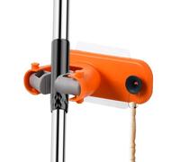 Poupangke Porta-Balai y Serpilla | Soporte de pared para mopa - Almacenamiento sin huellas para herramientas de limpieza con clip adhesivo ahorrador de espacio para taller de cocina comercial y