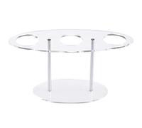 Poupangke Soporte para conos de helado, soporte acrílico para conos de helado con 3 agujeros, soporte de exhibición de helado de acrílico transparente para bodas