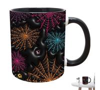 Poupangke - Taza de café de Halloween, taza de terror de Halloween, 400 ml de cerámica efecto 3D con asa, accesorios para fotomatones, decoración de taza estacional, vasos
