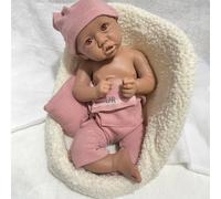 Poupée Reborn en Silicone réaliste de 45 cm, Petite fille Afro-américaine, Nouveau-né Noir Tout Doux, pour Cadeau, photographie et jeu de rôle (Unpainted)