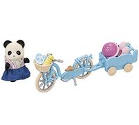 Poupée Sylvanian Families La Fille Panda, Son Velo Et Sa Remorque