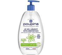 POUPINA - Gel de lavado antiirritación para bebés 97% natural, 0 sulfato 0 jabón, hamamelis hipoalergénico - Baño corporal para el cabello facial, vegano fabricado en Francia, 485 ml