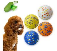 POUPUA Pelotas de tenis para perros para masticadores agresivos, pelotas indestructibles para juegos de búsqueda, juguetes flotantes ligeros y duraderos (4 colores mezclados, pequeñas (2.5 pulgadas de