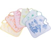 Poupy Babero mediano para bebé en esponja, sin BPA, absorbente, lavable y reutilizable, con una banda elástica y un estampado de jacquard
