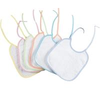 Poupy - Babero de Esponja Suave y Absorbente, Ideal para Primeras Comidas, Tamaño 23x18 cm, Amarillo/Azul/Rojo, Talla S, Material Esponja