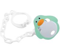 Poupy Clip de plástico, sin BPA, lavable y reutilizable para chupetes para bebés con forma de pingüino con cadena