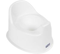 Poupy Nuevo orinal anatómico blanco para niños con respaldo y asiento grande, base ampliada para máxima seguridad
