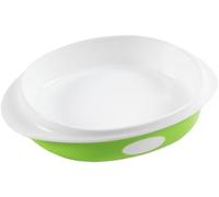 Poupy Plato plano de comida para bebés, sin BPA, lavable y reutilizable, con forma redondeada